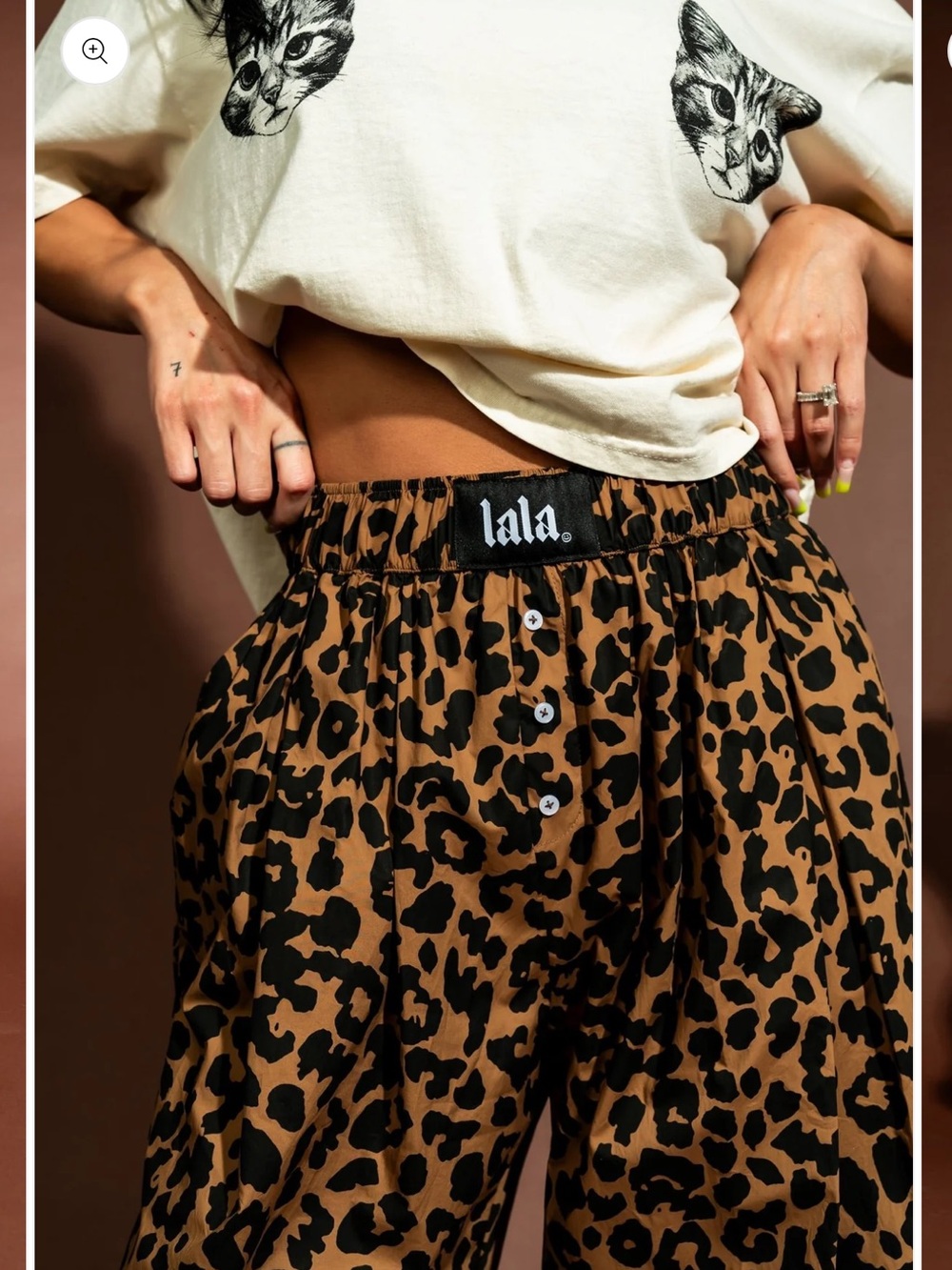 Dressed in LALA Happy Chance Barrel Leg Boxer Pants - Picture 2 of 8